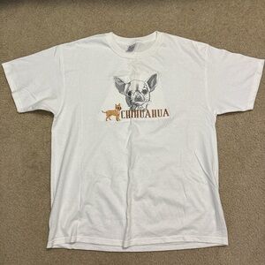 Vintage 90s Anvil White Chihuahua Graphic T-Shirt